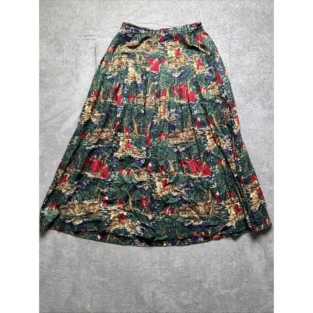 Vintage‎ Lanz Originals Women's Skirt Set 10 Forest Green Maxi Pleated Country - Picture 10 of 16